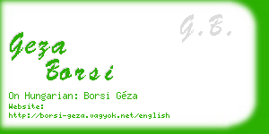 geza borsi business card